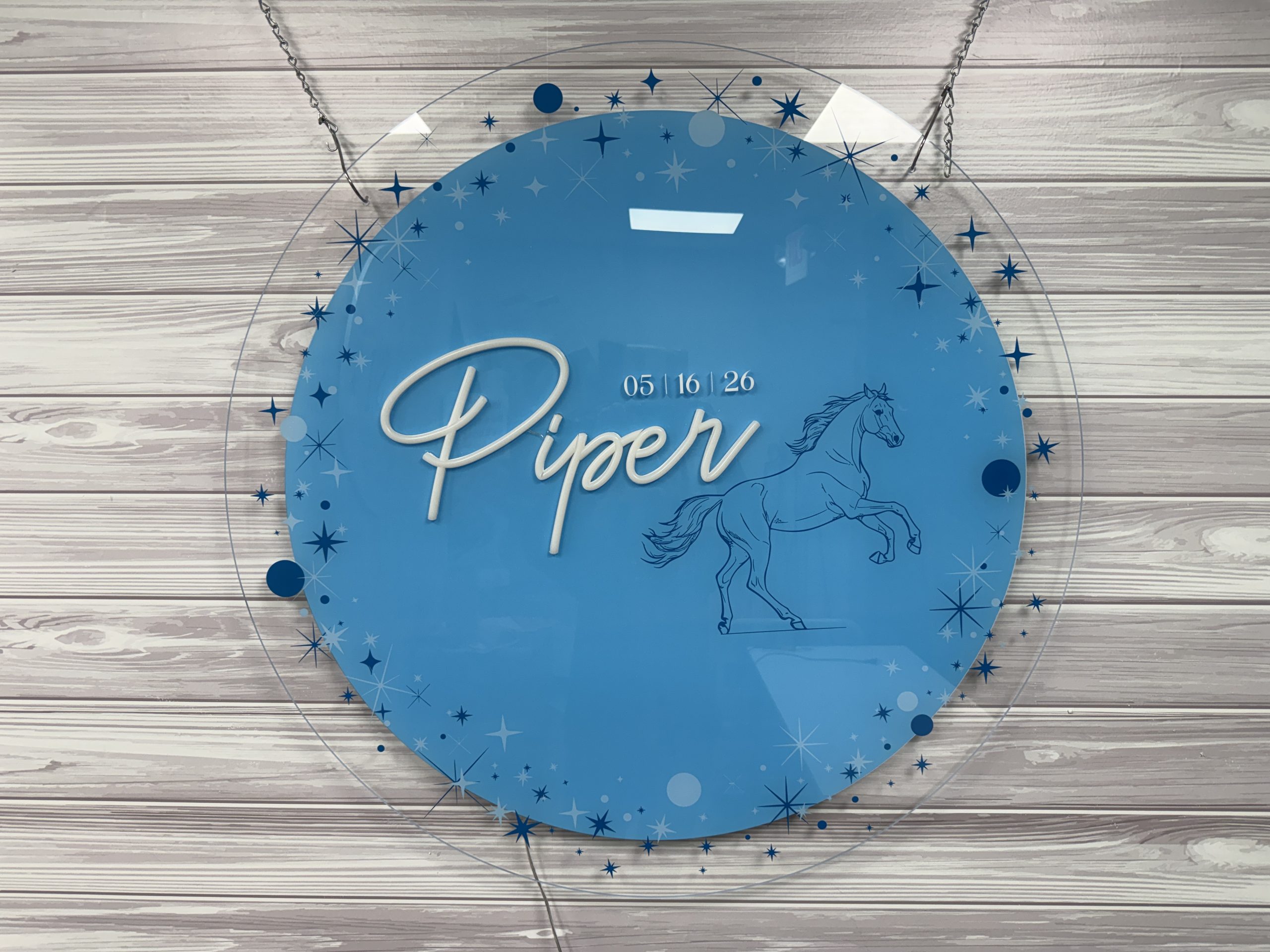 Horse Western Acrylic Neon Sign-In Board – Custom Equestrian Bar & Bat Mitzvah, Wedding & Event Sign - Image 3