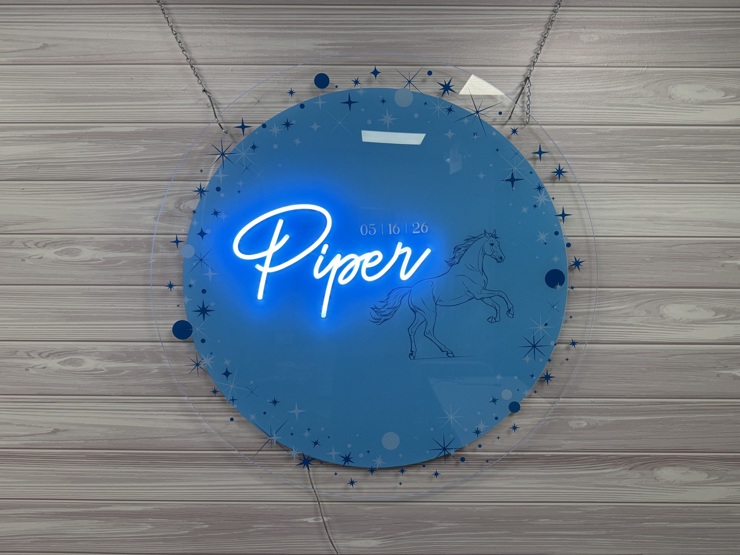 Horse Western Acrylic Neon Sign-In Board – Custom Equestrian Bar & Bat Mitzvah, Wedding & Event Sign - Image 2