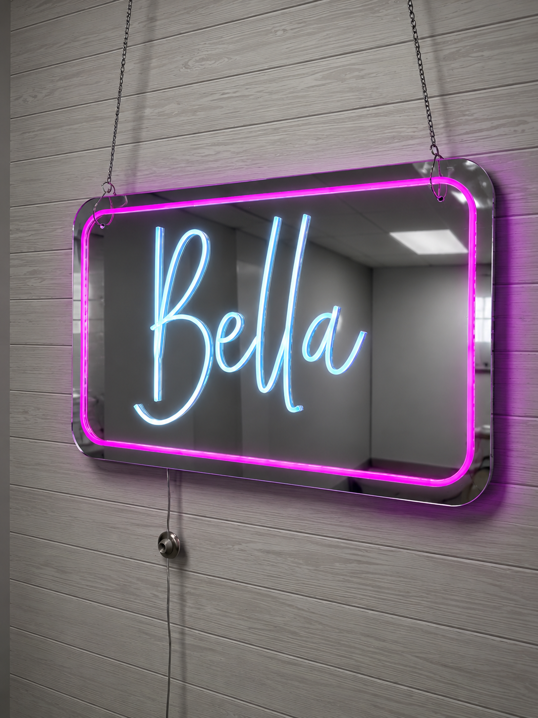 Custom Mirrored LED Name Sign – Acrylic Sign for Bar & Bat Mitzvahs, Weddings & Event Backdrops - Image 3