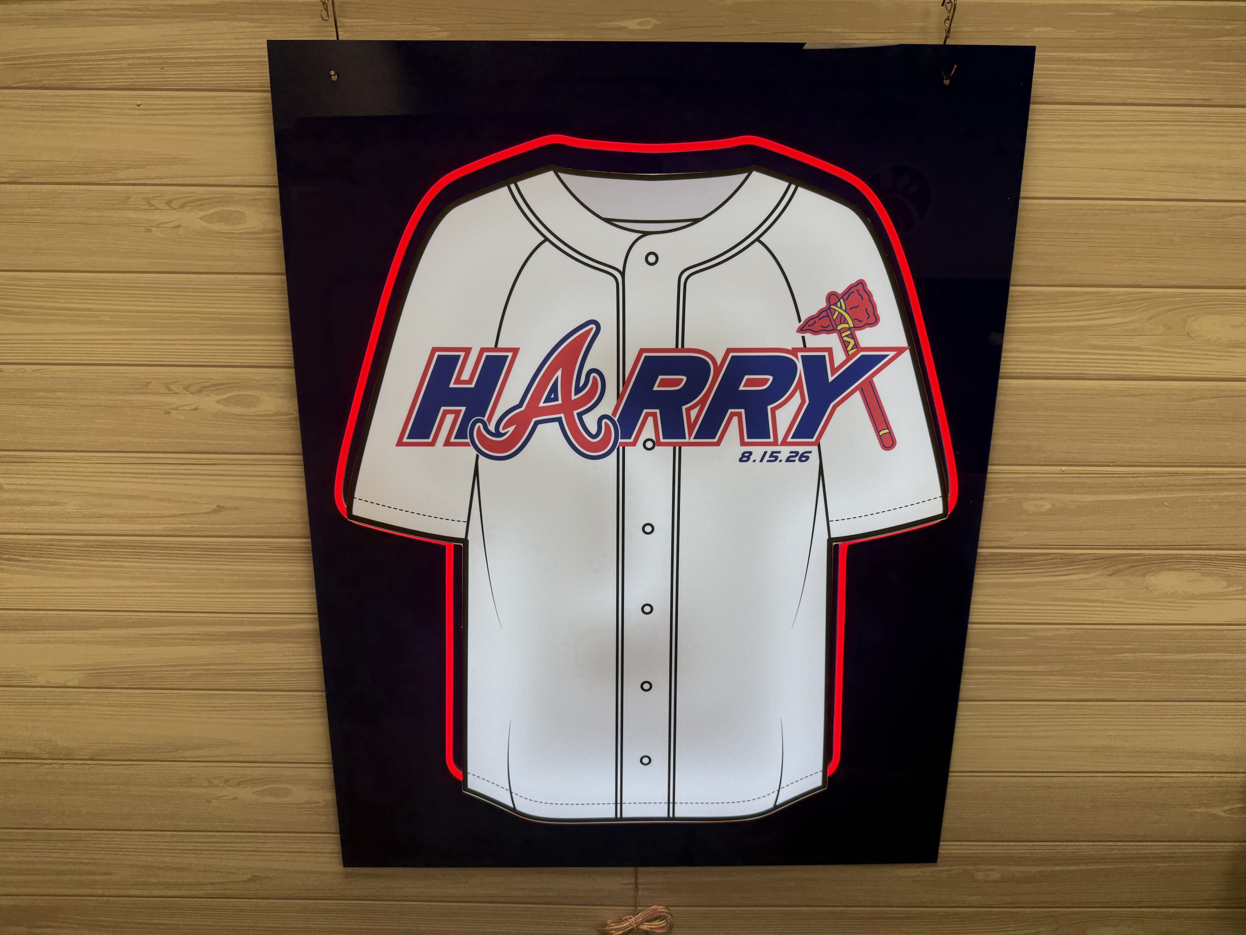Custom Baseball Jersey Acrylic Neon Sign-In Board – Personalized Sports Theme Bar & Bat Mitzvah, Wedding & Event Sign - Image 5
