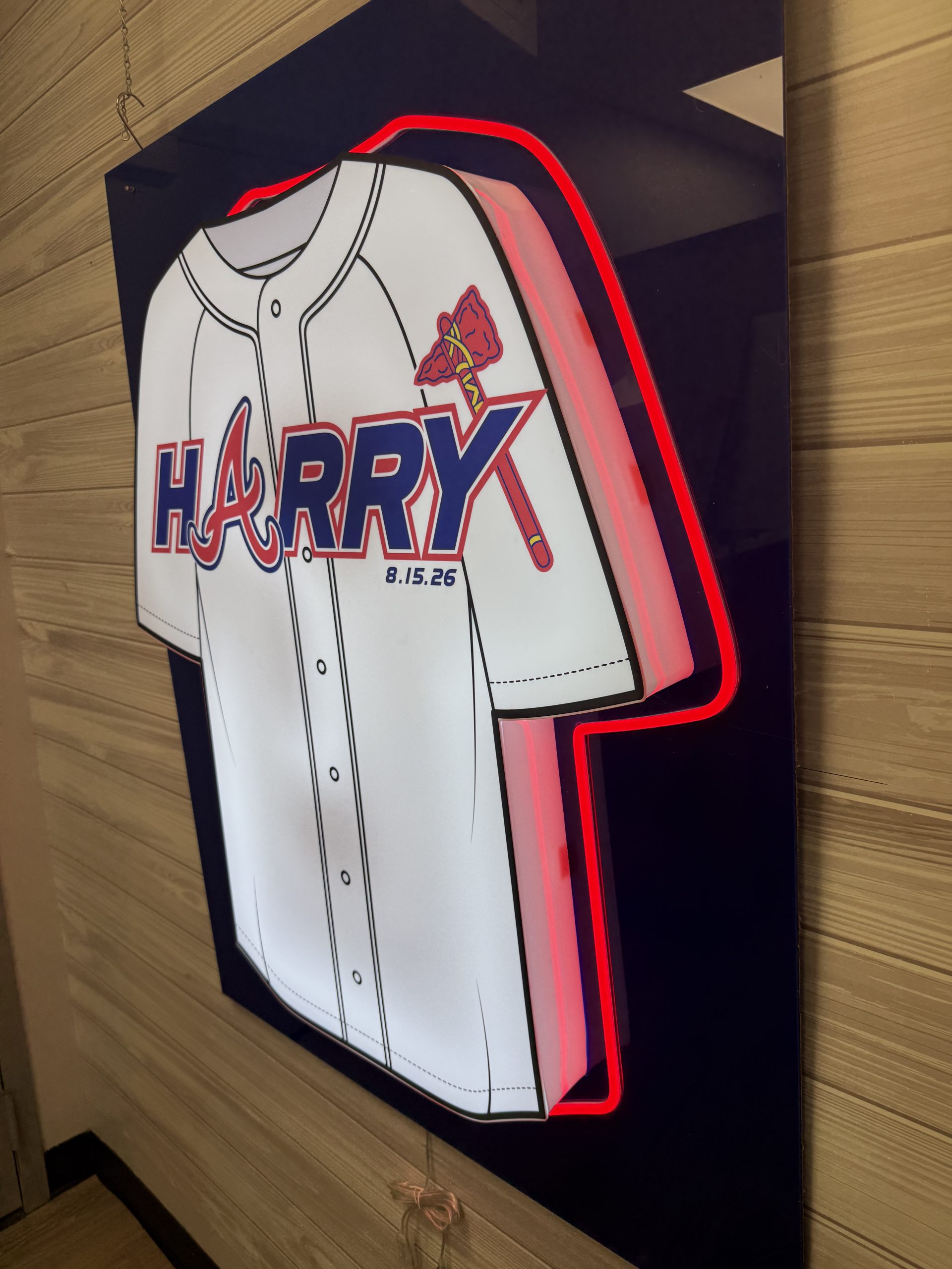 Custom Baseball Jersey Acrylic Neon Sign-In Board – Personalized Sports Theme Bar & Bat Mitzvah, Wedding & Event Sign - Image 7