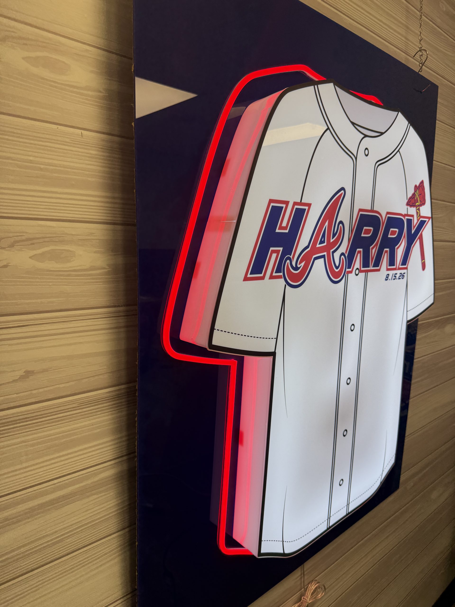 Custom Baseball Jersey Acrylic Neon Sign-In Board – Personalized Sports Theme Bar & Bat Mitzvah, Wedding & Event Sign - Image 8