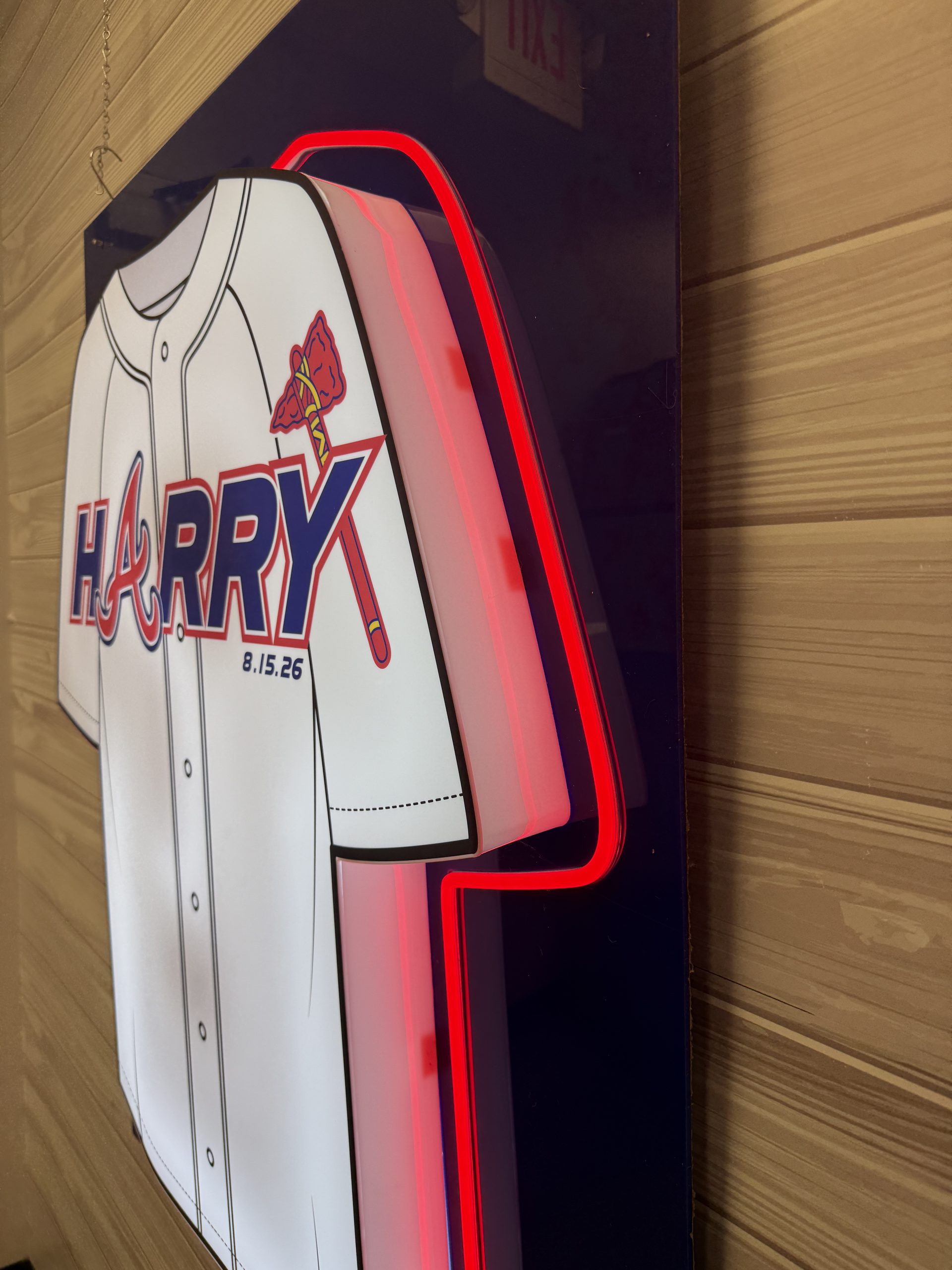 Custom Baseball Jersey Acrylic Neon Sign-In Board – Personalized Sports Theme Bar & Bat Mitzvah, Wedding & Event Sign - Image 10
