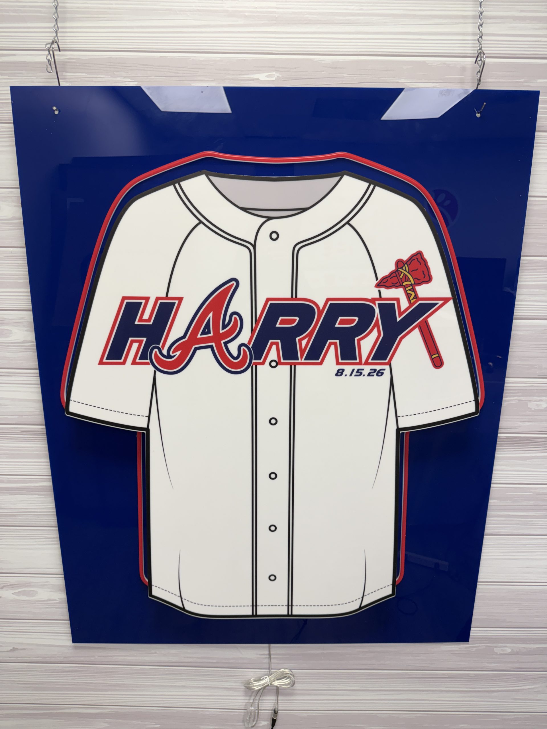 Custom Baseball Jersey Acrylic Neon Sign-In Board – Personalized Sports Theme Bar & Bat Mitzvah, Wedding & Event Sign - Image 11