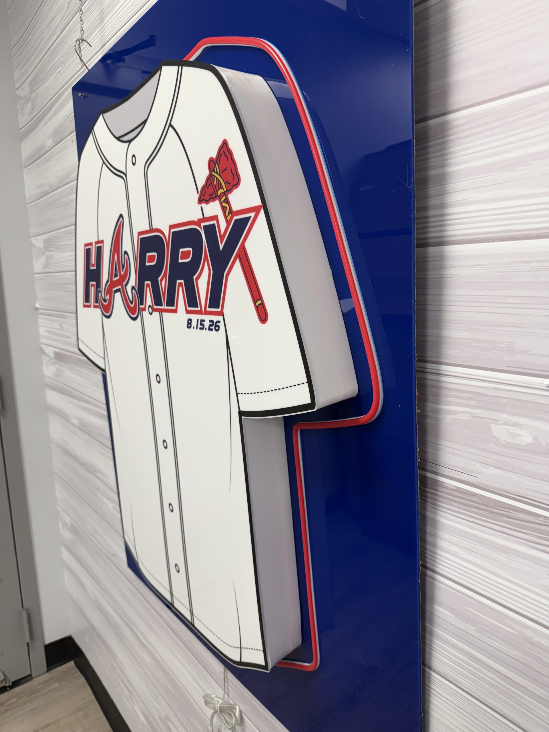 Custom Baseball Jersey Acrylic Neon Sign-In Board – Personalized Sports Theme Bar & Bat Mitzvah, Wedding & Event Sign - Image 6