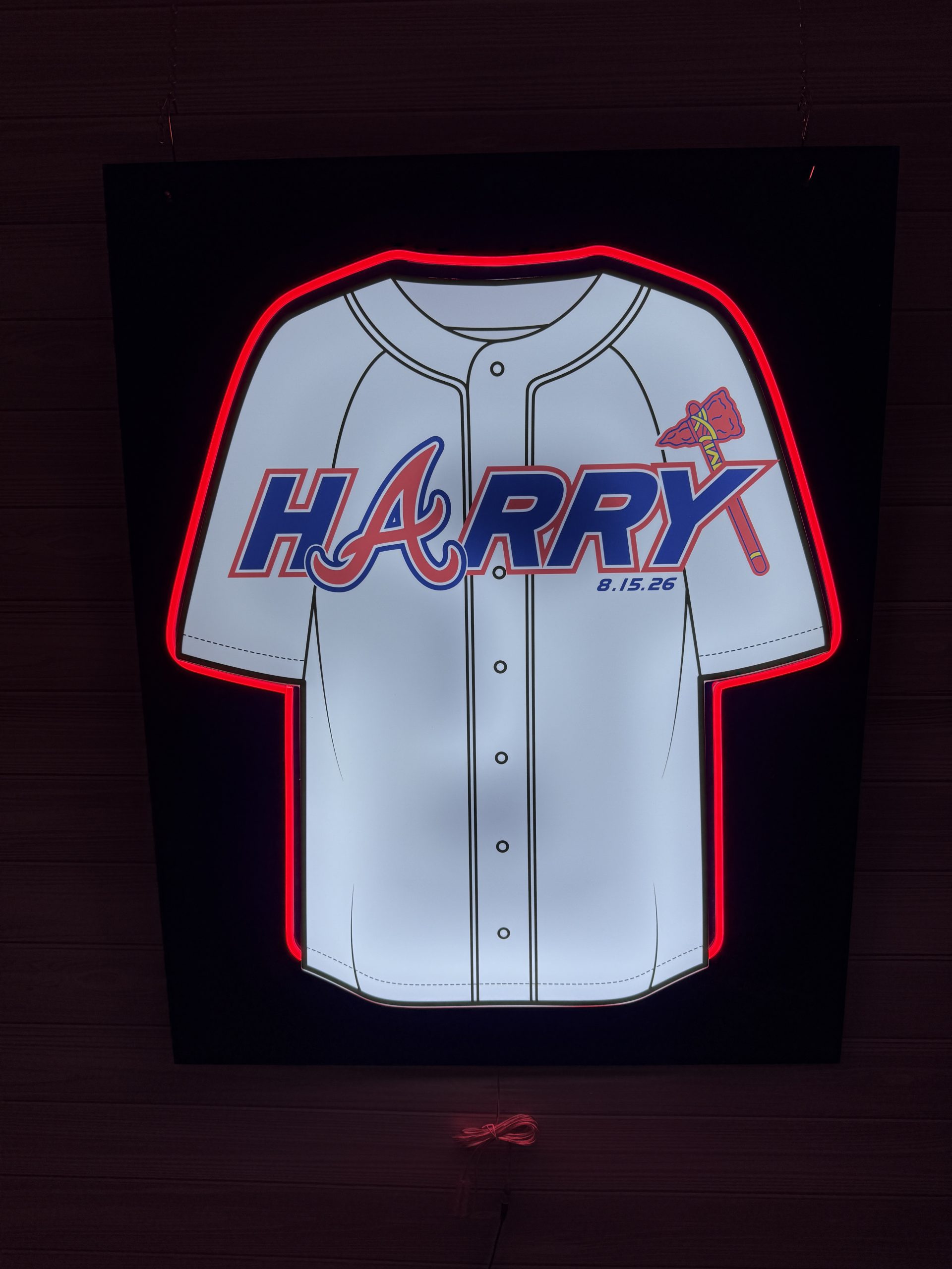 Custom Baseball Jersey Acrylic Neon Sign-In Board – Personalized Sports Theme Bar & Bat Mitzvah, Wedding & Event Sign - Image 4