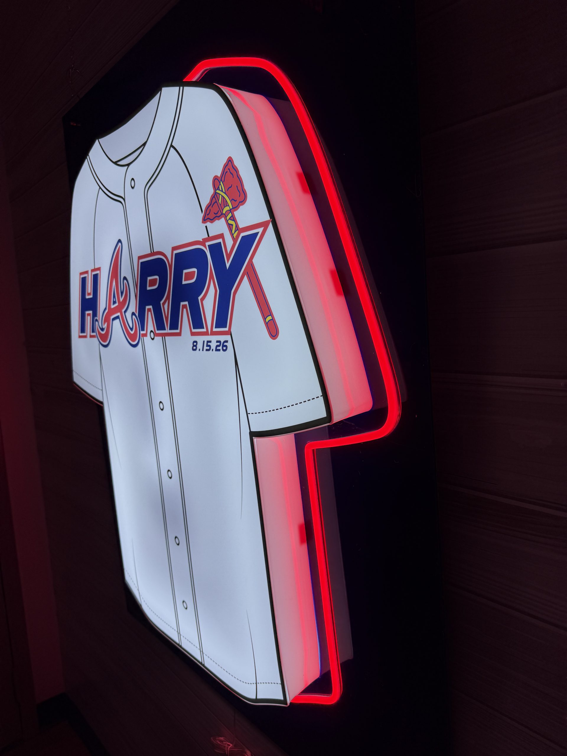Custom Baseball Jersey Acrylic Neon Sign-In Board – Personalized Sports Theme Bar & Bat Mitzvah, Wedding & Event Sign - Image 12