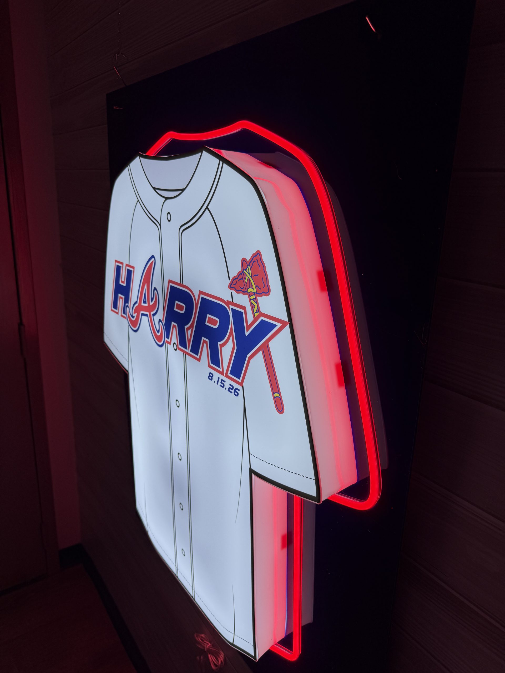 Custom Baseball Jersey Acrylic Neon Sign-In Board – Personalized Sports Theme Bar & Bat Mitzvah, Wedding & Event Sign - Image 9